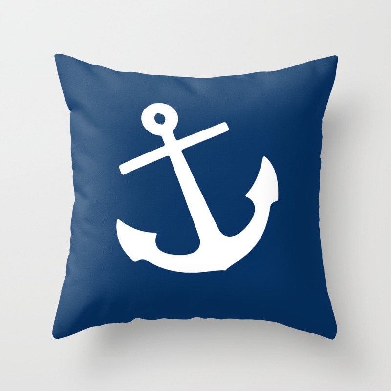 Navy Blue Anchor Throw Pillow By Mstudio Society6