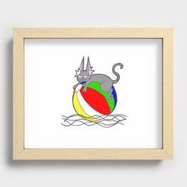 Beachball Cat Recessed Framed Print