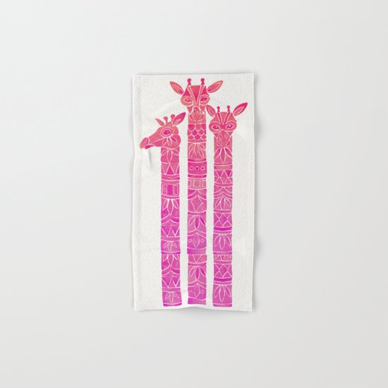 Giraffes – Pink Ombré Hand & Bath Towel