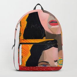 Portrait of a Woman in red Expressionism Art Backpack