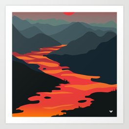 Where the sun meets lava Art Print