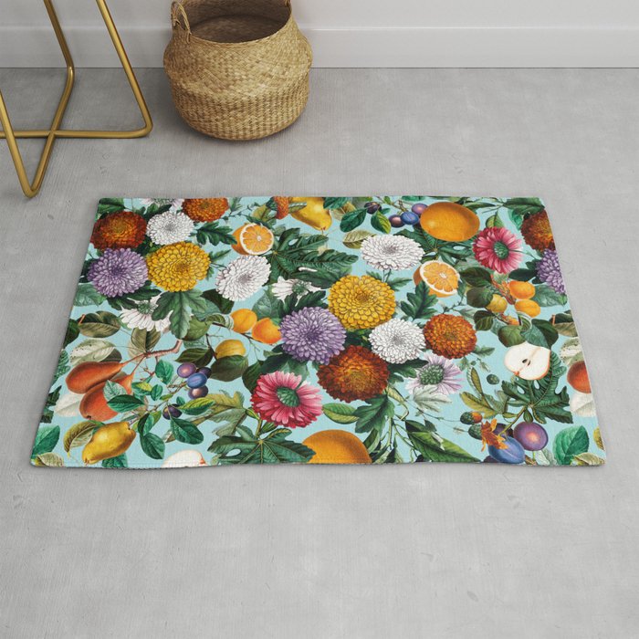 Summer Fruit Garden Rug by Burcu Korkmazyurek Society6