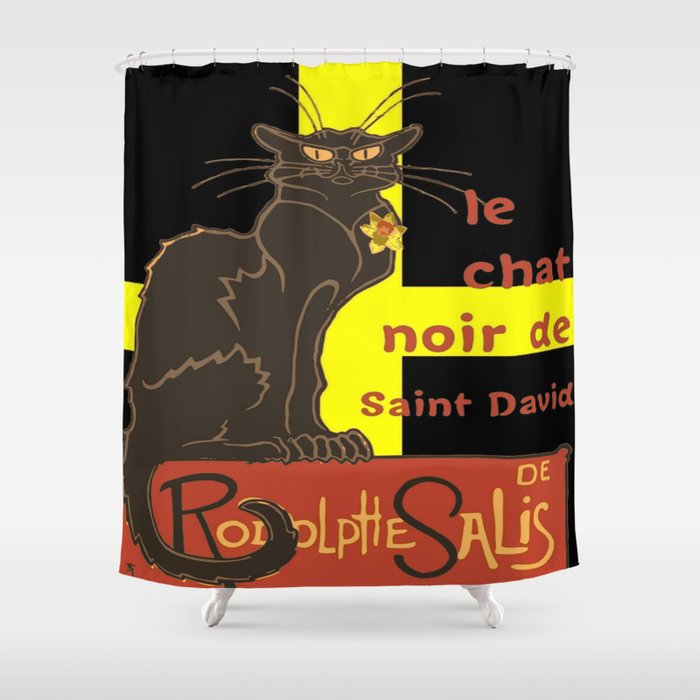 Le Chat Noir De Saint David De Rodolphe Salis Shower Curtain By Taiche