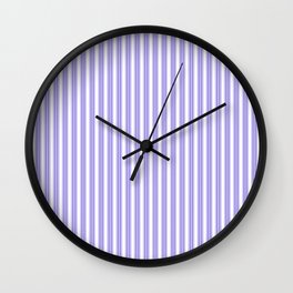 Vintage Cabana Stripe Pastel Lilac Purple On White Retro Boho Aesthetic  Wall Clock