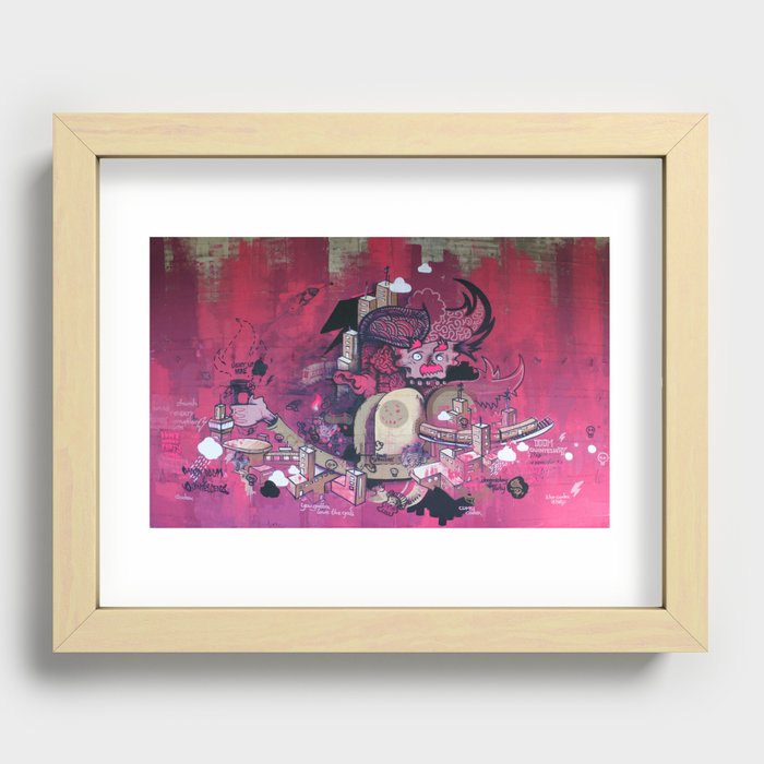 Dont Worry - Party Hard (Pink) Close Up Recessed Framed Print