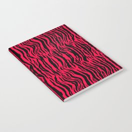 Neon Red Tiger Pattern Notebook