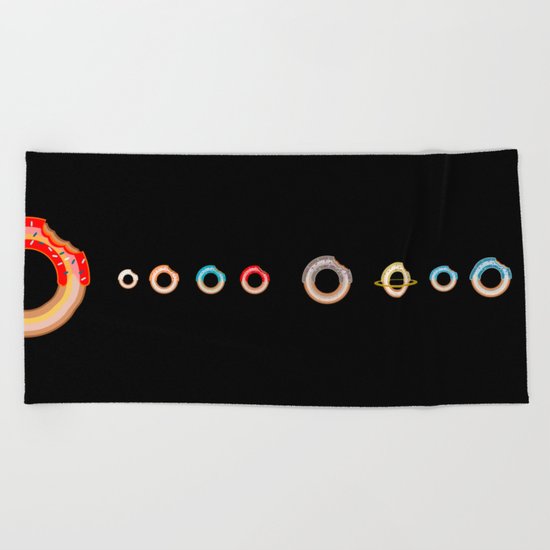 Solar System Donuts Beach Towel