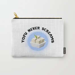 Tofu Never Screams Carry-All Pouch | Veganart, Veganism, Herbivore, Vegetarian, Veganmerch, Vegan, Tofuneverscreams, Digital, Veganactivism, Veganfood 