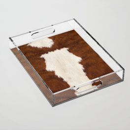 Faux Cowhide With White Spot Acrylic Tray