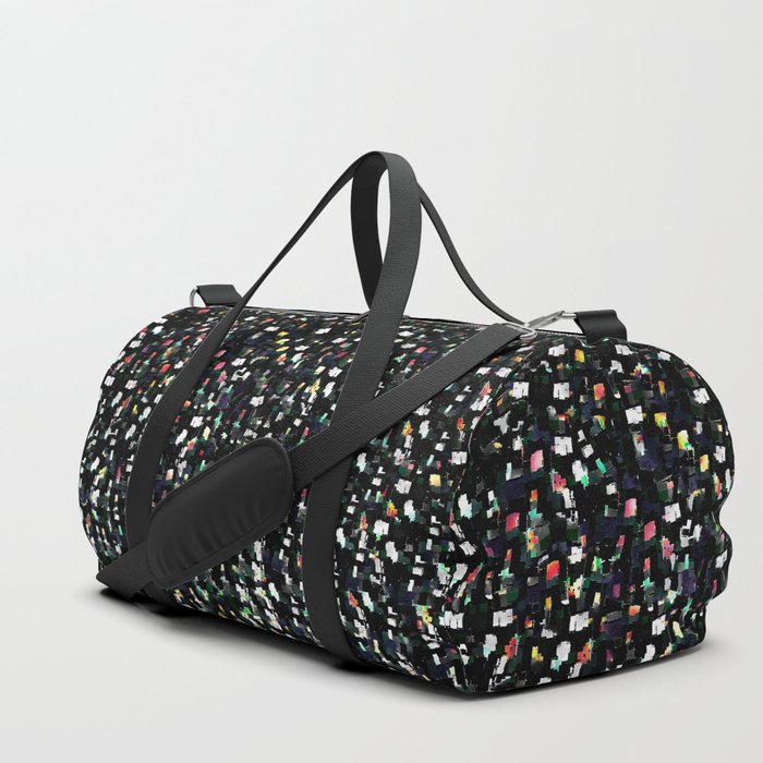 Digital Glitter: Black with Iridescent Sparkles Duffle Bag