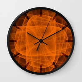 Eternal Rounded Cross in Orange Brown Wall Clock