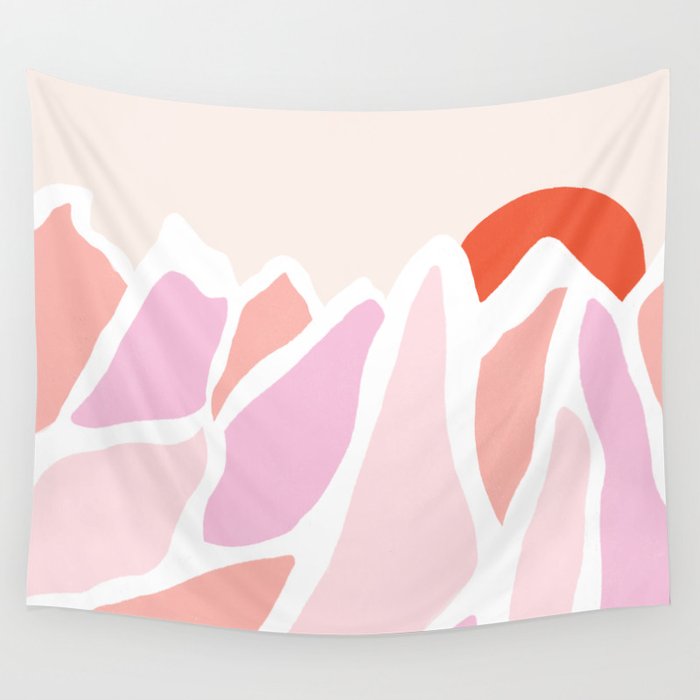 peak to peak, pink Wall Tapestry