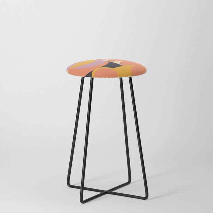 Shapes in Coral and Lilac 23 Counter Stool