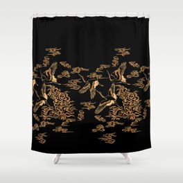 Crane and clouds Shower Curtain
