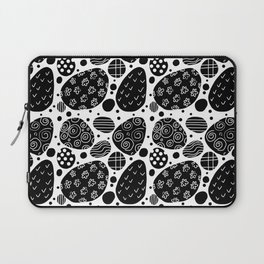 Sea stones or abstract ornament? Black and white graphics, pattern Laptop Sleeve