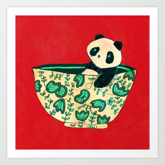Dinnerware sets - panda in a bowl Art Print