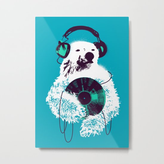 Record Bear Metal Print
