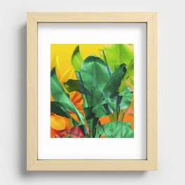 Big Colorful Banana Leaves Plant green yellow orange Recessed Framed Print