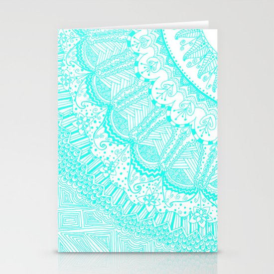 Doodle Madness AQUA Stationery Cards