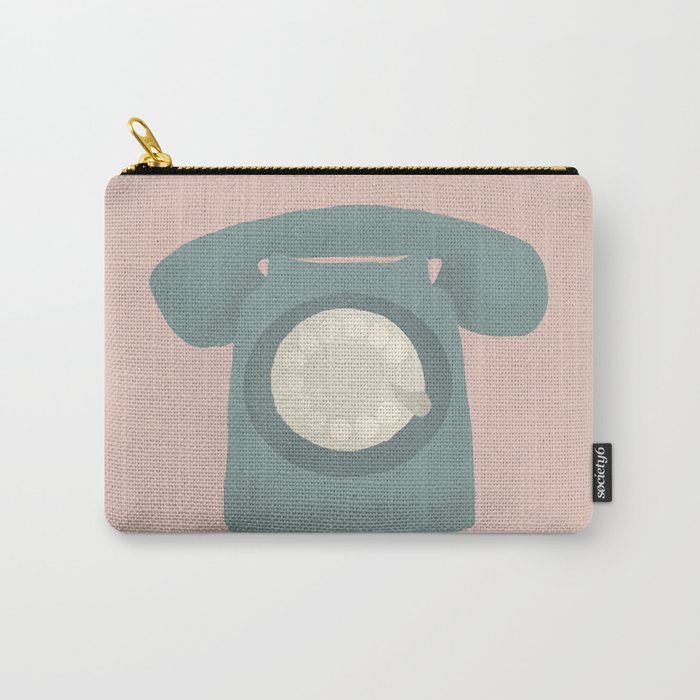 Retro phone - blue pastel Carry-All Pouch
