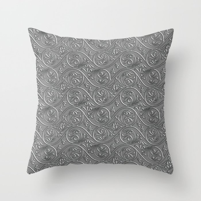 Silver-Waves Throw Pillow