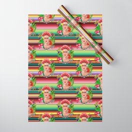 Frida Kahlo Floral Exotic Portrait Wrapping Paper