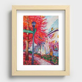 A Farewell in Fall - One Beautiful Red Autumn Day Recessed Framed Print