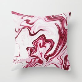 Red Marble Textured Throw Pillow