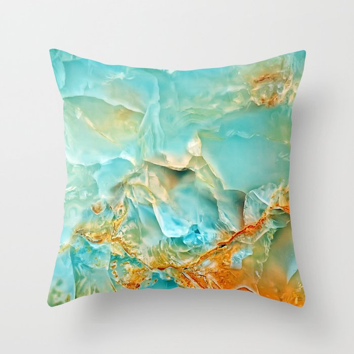 Onyx - blue and orange Throw Pillow