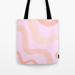 Groovy Swirl Retro Pastel Pink Tote Bag