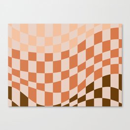 Orange gradient wavy checked Canvas Print