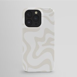 Liquid Swirl Abstract Pattern in Pale Beige and White iPhone Case | Modern, Painting, Minimalist, Clean, Pattern, Abstract, Kierkegaard Design, Neutral, Light, Digital 