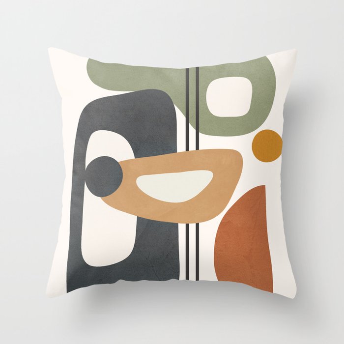 Modern Abstract Shapes 12 Throw Pillow