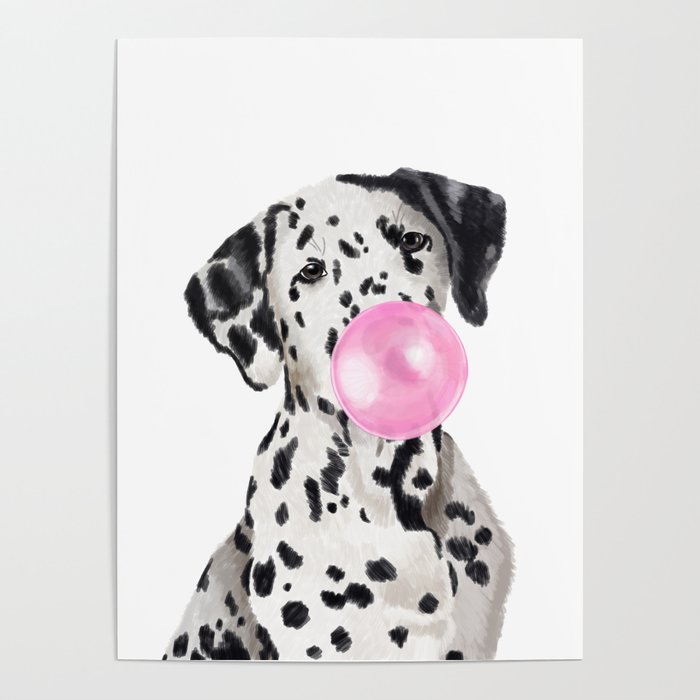 Dalmatian Blowing Bubble Gum Poster