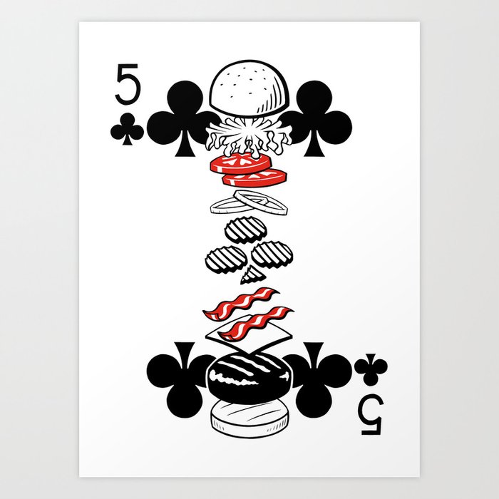 delicious-deck-the-5-of-clubs-art-print-by-emmanuel-jose-society6