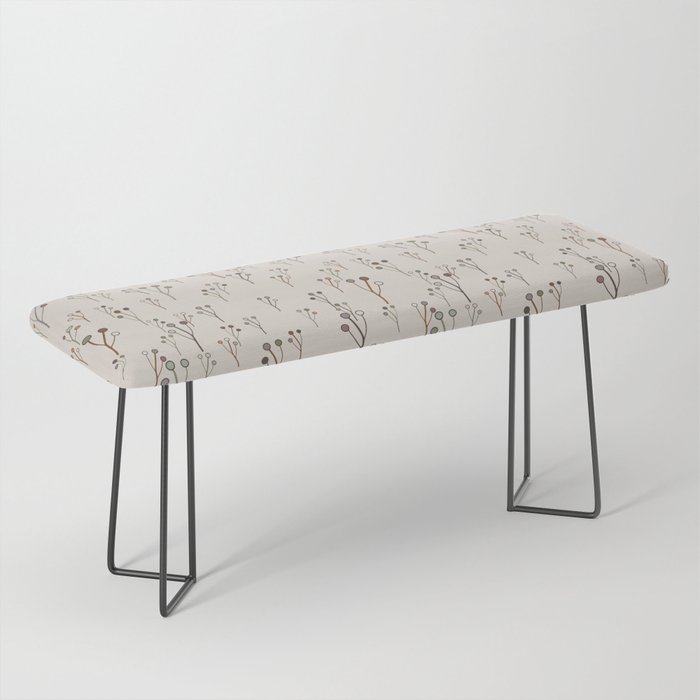 Winter, autumn neutral flower dots pattern Bench