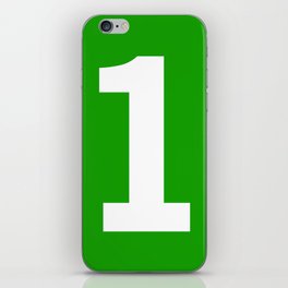 Number 1 (White & Green) iPhone Skin