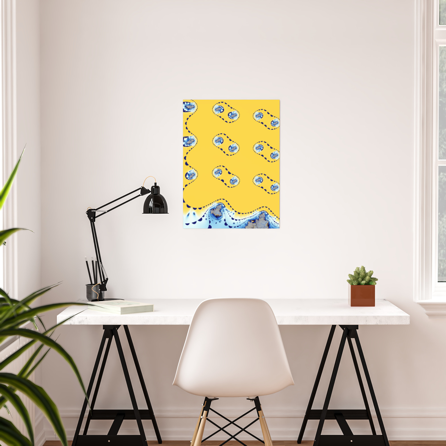 Fractal Cleavage Yellow Poster By Pedschwork Society6