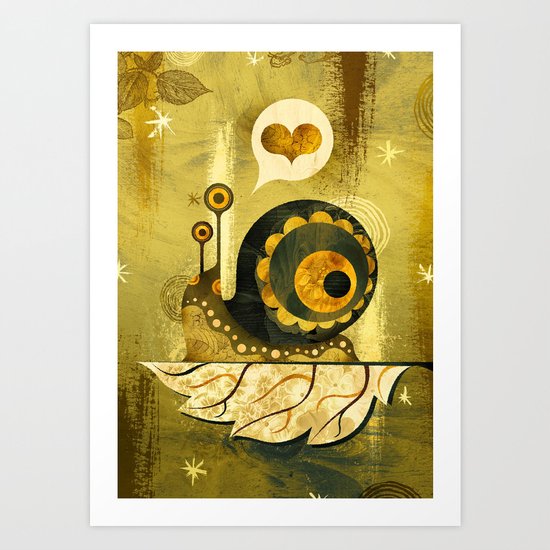 The Enamored Snail Art Print