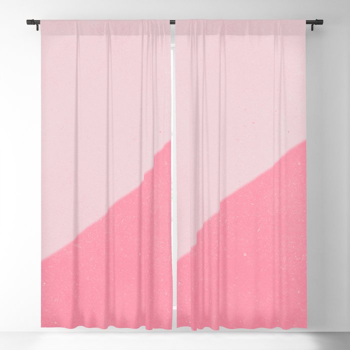 Pink Color Block Boho Minimalist Blackout Curtain