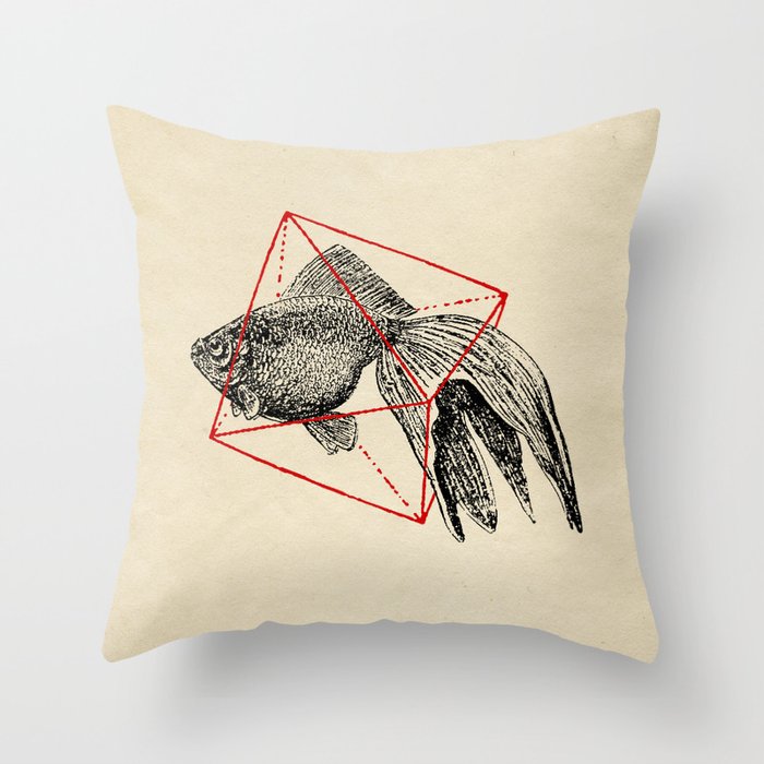 Fish In Geometrics III Throw Pillow