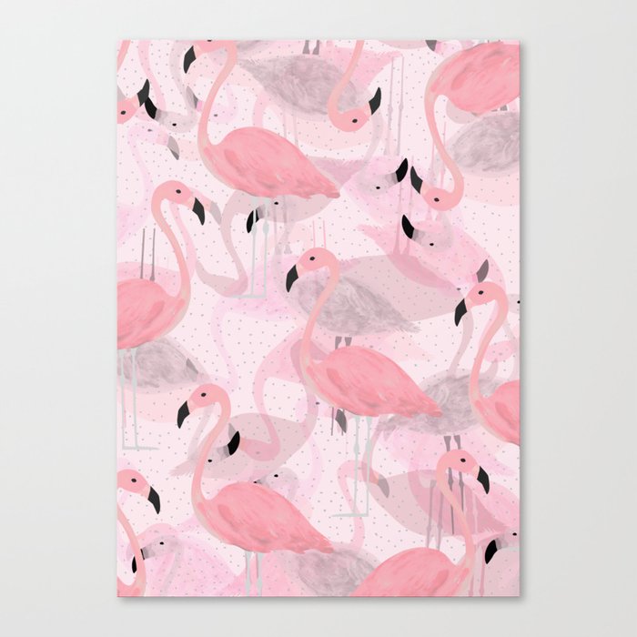 Flamingo Pattern Canvas Print