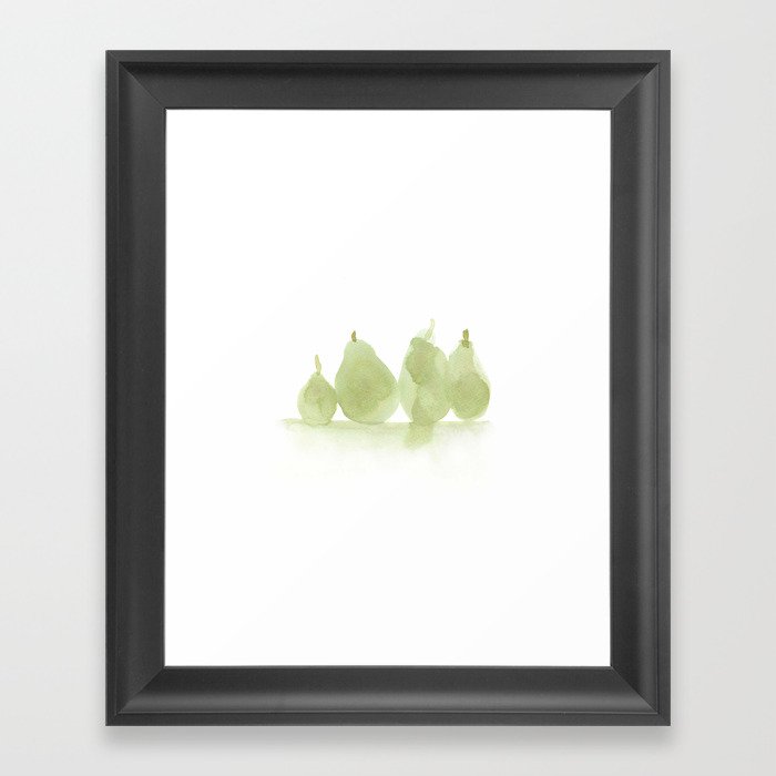 Four olive pears Framed Art Print