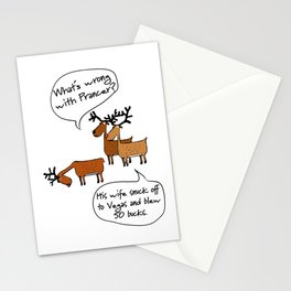 funny las vegas reindeer blew 50 bucks christmas humor Stationery Card