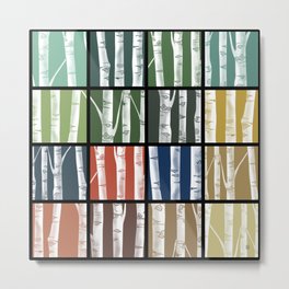 Birches in Windows//Botanical Colors Metal Print
