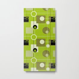 orbs and squares acid green Metal Print | Atomicpattern, Modernist, Atomic, Vintage, Abstractgeometric, Abstract, Vintagepattern, Pattern, Texture, Mod 