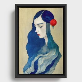 Lady Blu  Framed Canvas