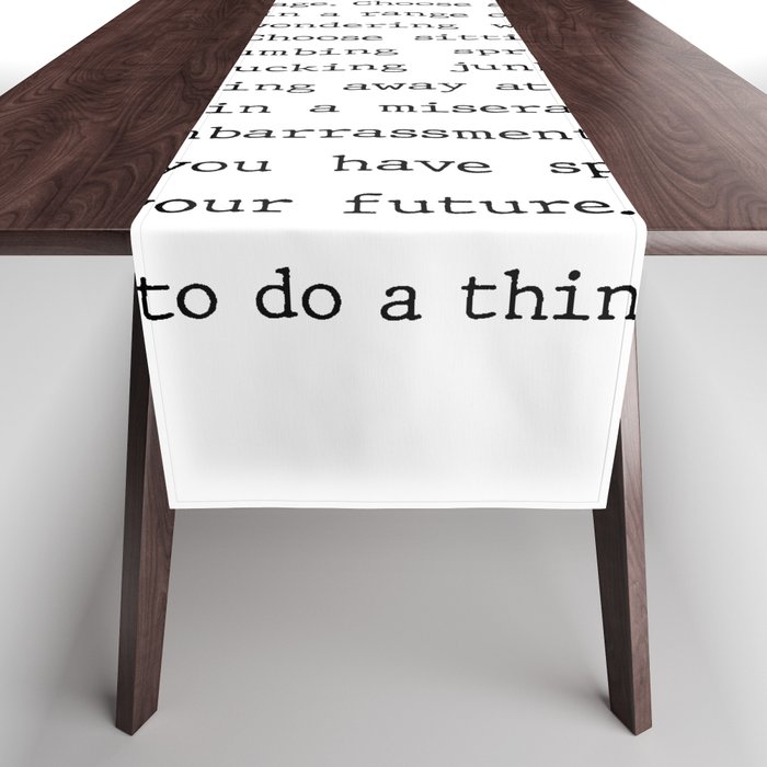 Choose Life Trainspotting Movie quote Table Runner