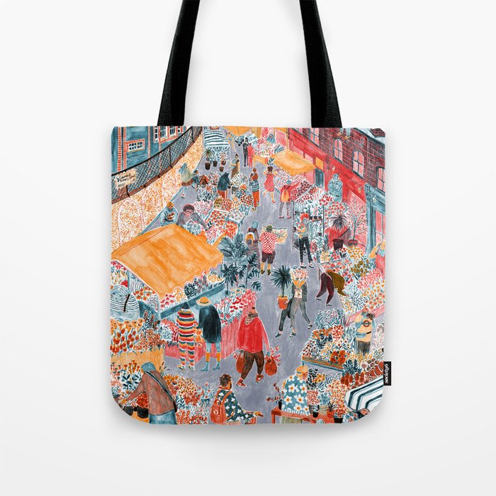 Columbia Road Flower Market Tote Bag By Mouni Columbia Road Flower Market Tote Bag By Mouni