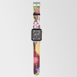 Vibrant Floral Pattern Apple Watch Band